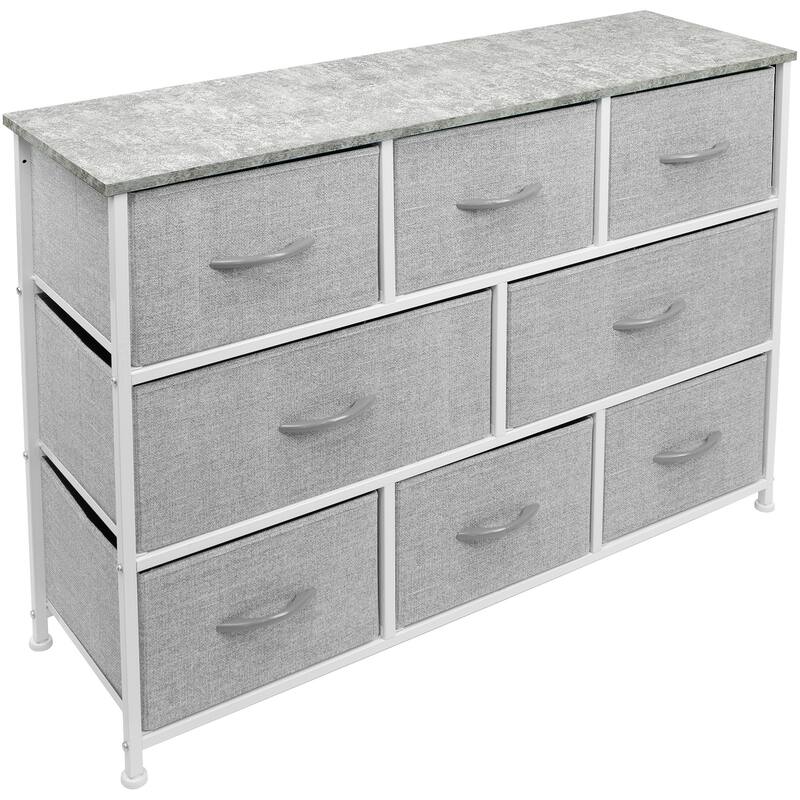 Dresser w/ 8 Drawers Furniture Storage Chest for Clothing Organization - Grey