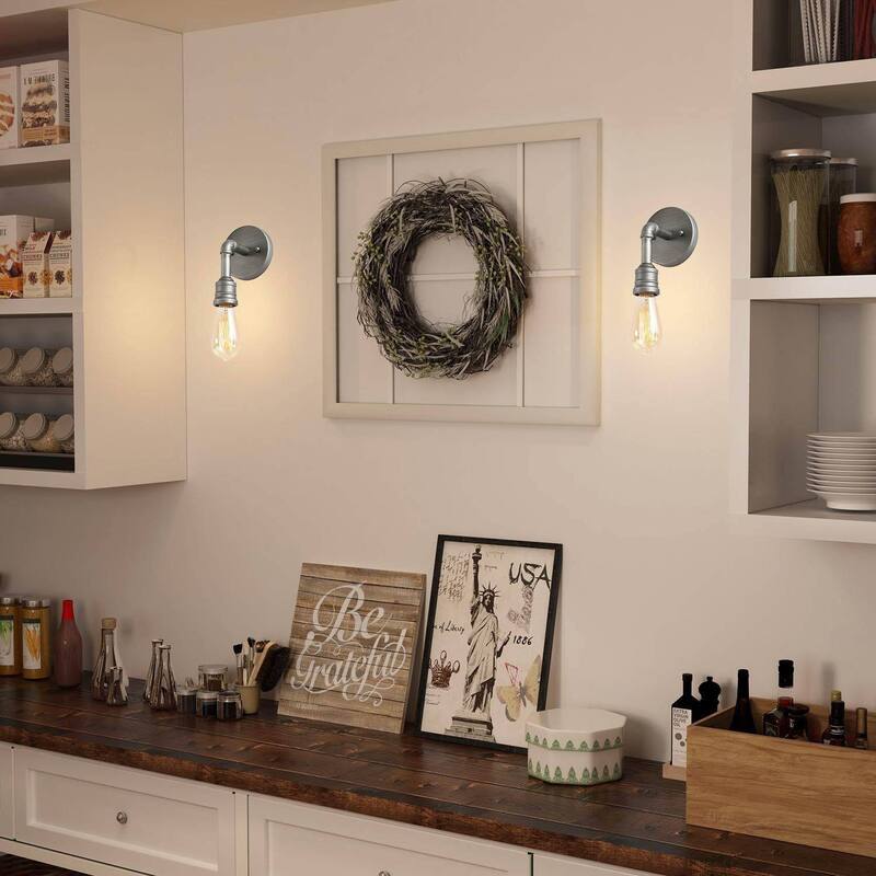 Carbon Loft Farmhouse 1-Light Wall Sconce Industrial Bathroom Vanity Light