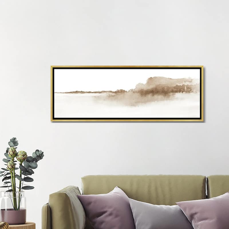 iCanvas "Watercolor Landscape XVI - Panoramic" by Nouveau Prints Framed Canvas Print