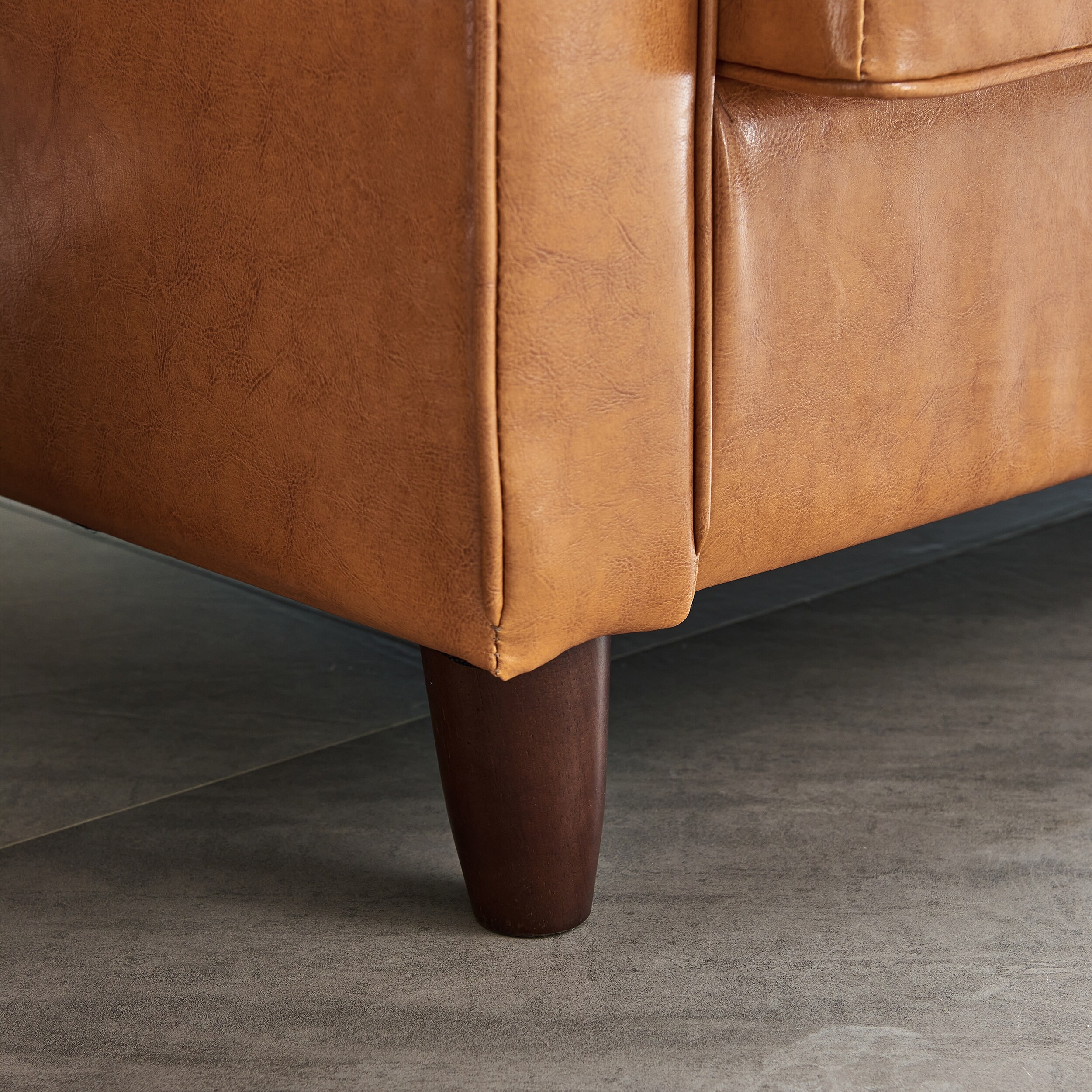 Modern Mid-Century Vegan Leather Loveseat Sofa - 75