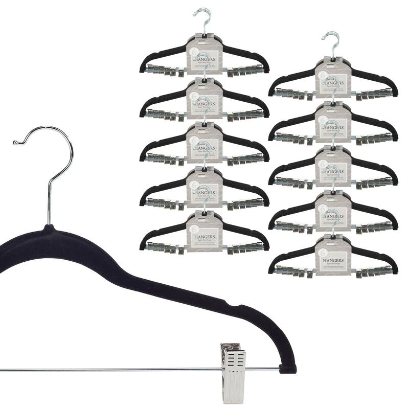 Simplify 24 Pack Velvet Hangers with Clips