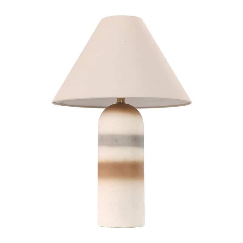 2-Pack 26"H Ceramic Accent Table Lamp with Linen Shade - 26.77"H x 16.54"W x 16.54"D - White Brown-Cone Shade