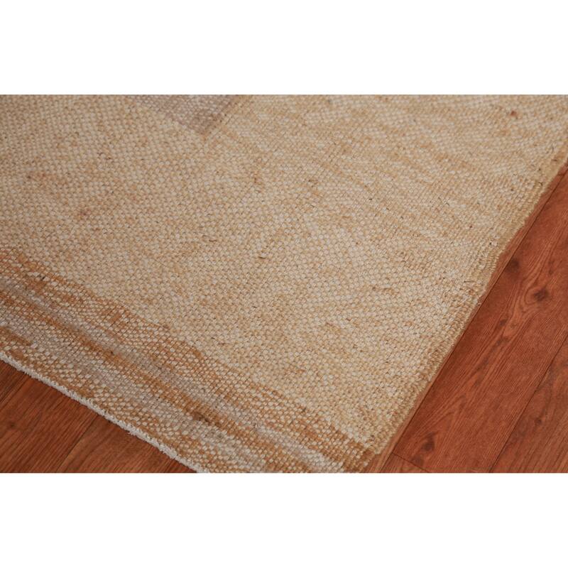 Hand Woven Oriental 100% Jute Carpet Southwestern Modern Brown Kilim Area Rug - 12' 5'' X 10' 4''