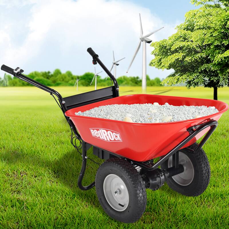 Electric Utility Cart - 24V 180W AGM Battery, 330lb Capacity with Barrel Dump Feature