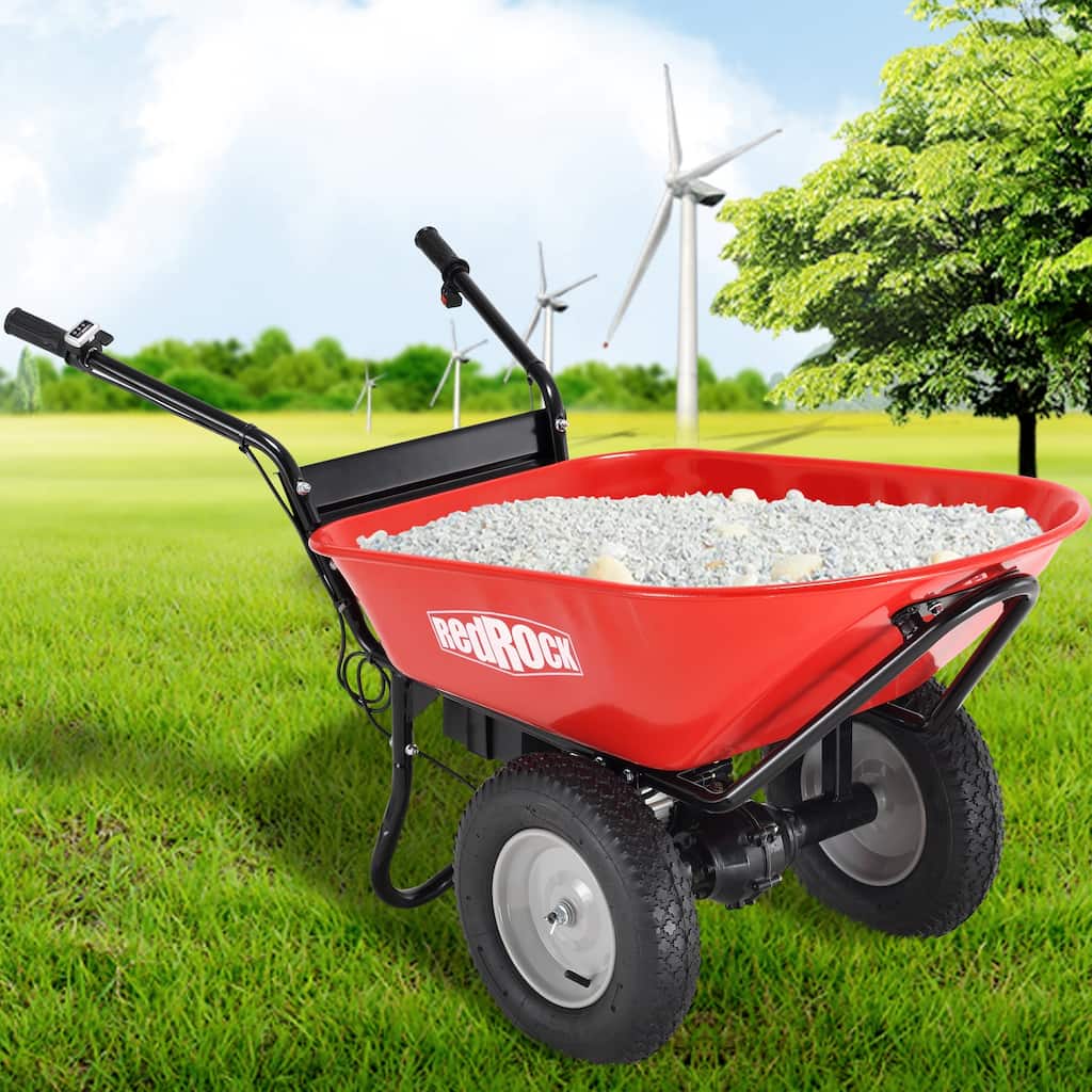 Electric Utility Cart - 24V 180W AGM Battery, 330lb Capacity with Barrel Dump Feature