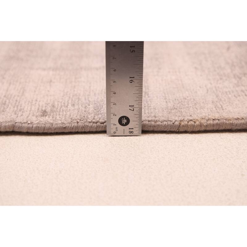 ECARPETGALLERY Hand Loomed Loreto Grey Viscose Rug - 5'1 x 7'3