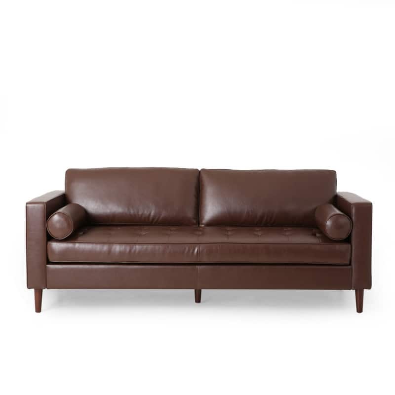 82" Three-Seat PU Leather Upholstered Sofa