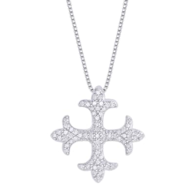 Victoria Townsend .925 Sterling Silver .34ct Diamond Cross Pendant