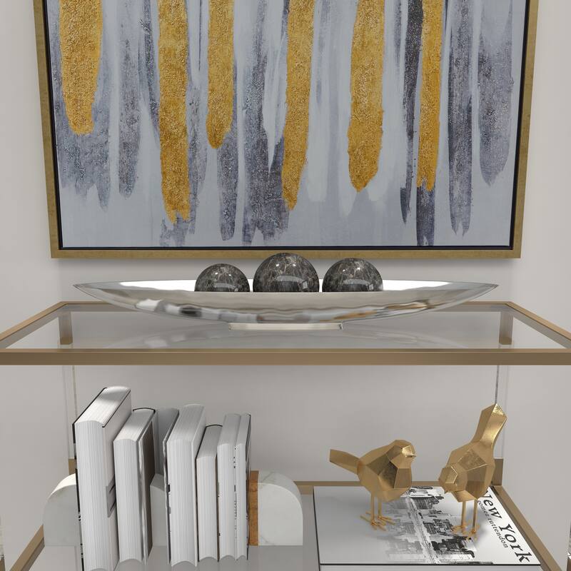 Silver Aluminum Metal Living Room Decor Tray