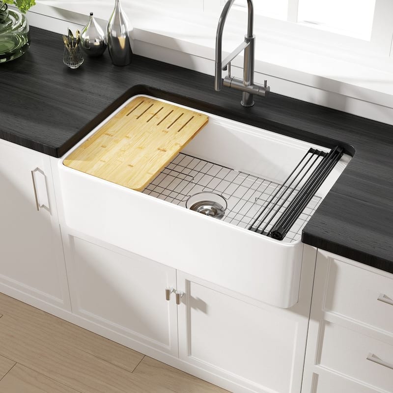 Eridanus Fireclay Workstation Farmhouse Kitchen Sink