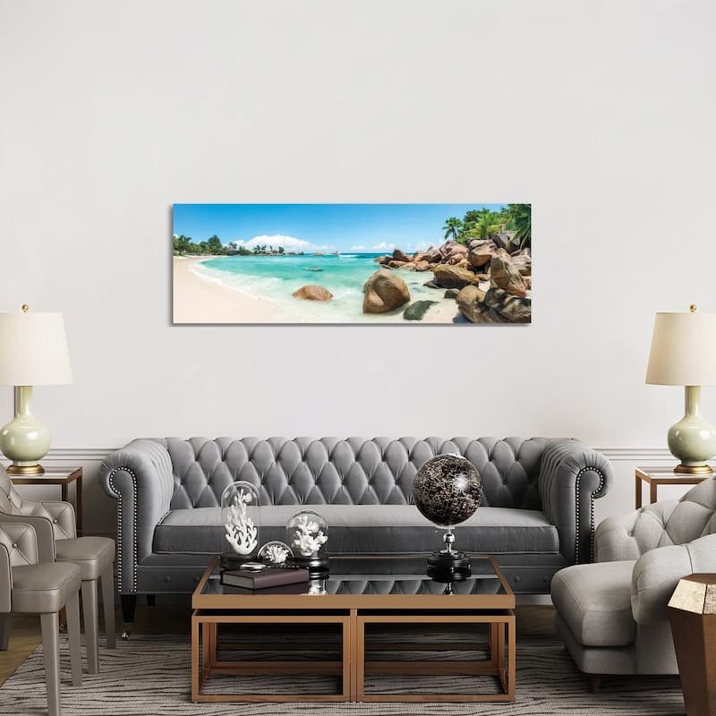 iCanvas "Panoramic View Of A Tropical Beach On The Island Of Praslin, Seychelles" by Jan Becke Canvas Print