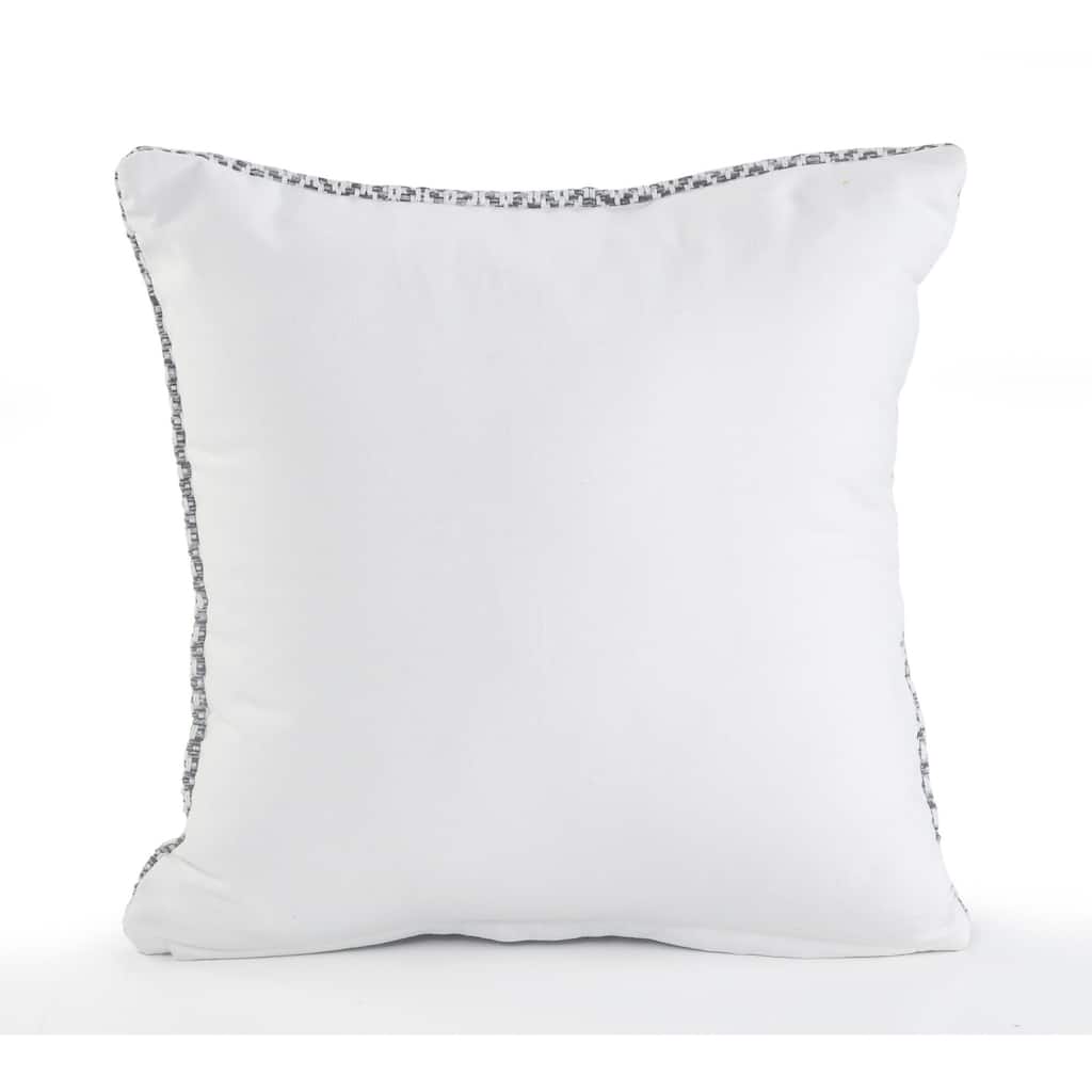 HomeRoots 18" X 18" Gray And White 100% Cotton Geometric Zippered Pillow