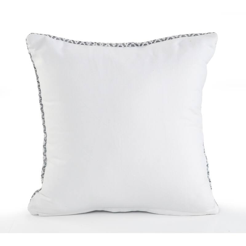 Set of Two Gray and White Geometric Cotton Throw Pillow