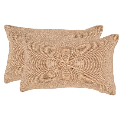 SAFAVIEH Virdie 18-inch Old Gold Decorative Throw Pillow (Set of 2)