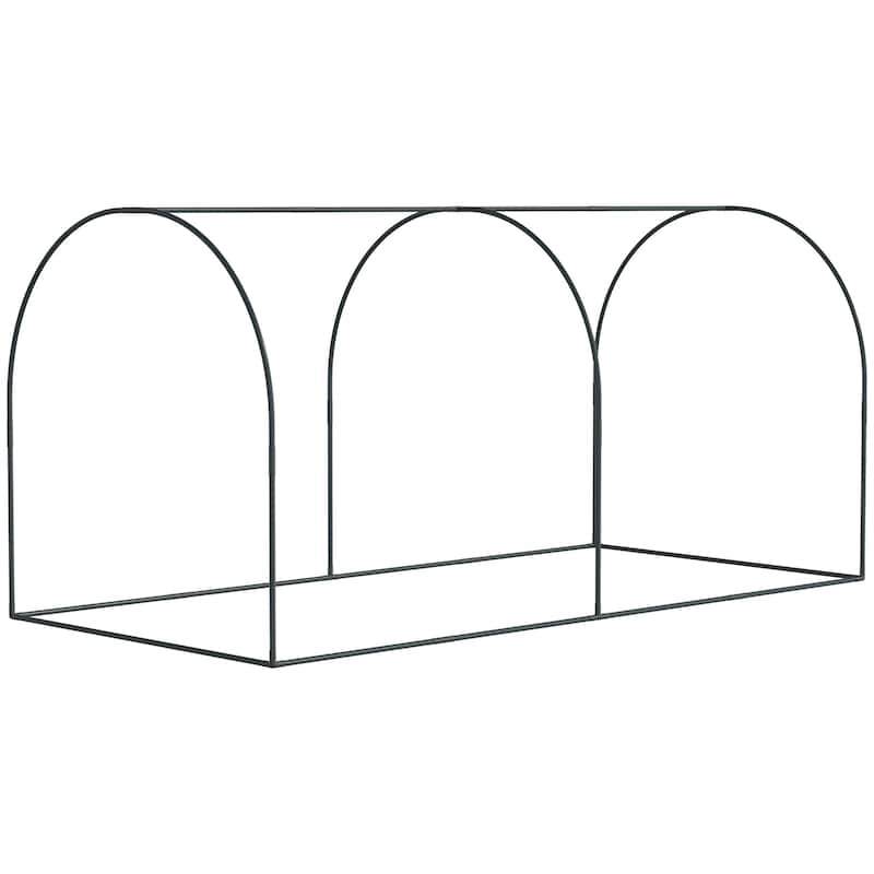 Outsunny 8' x 4' Crop Cage, Plant Protection Tent with Two Zippered Doors, Storage Bag and 4 Ground Stakes