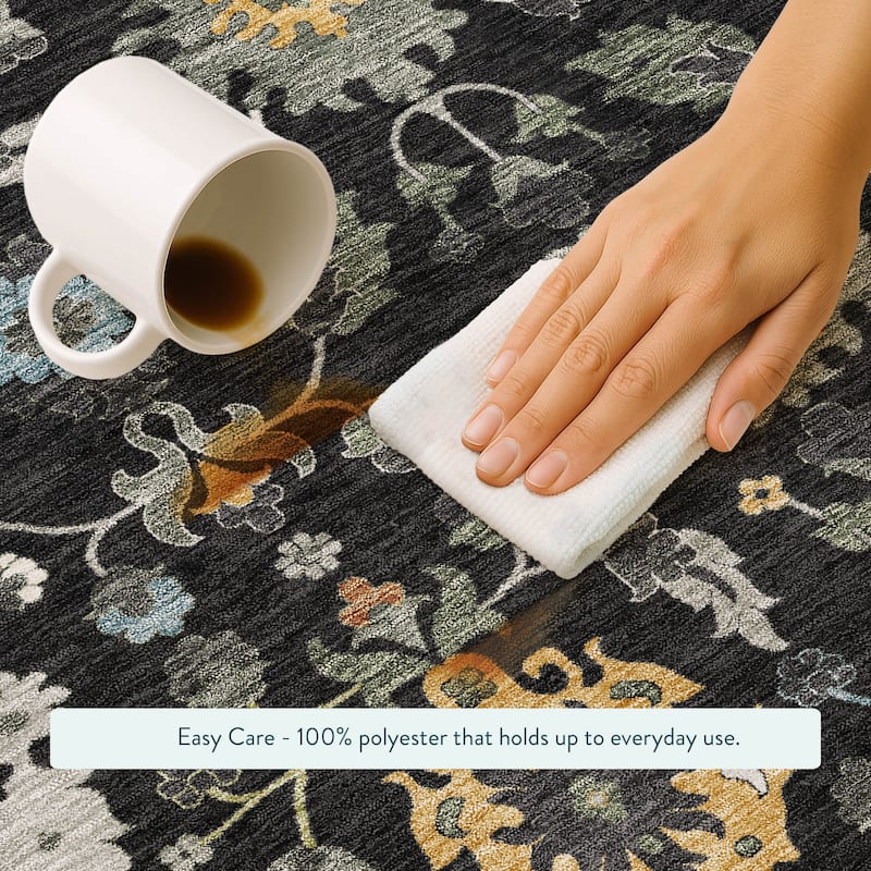 Machine Washable Indoor/ Outdoor Traditional Marci Chantille Rug