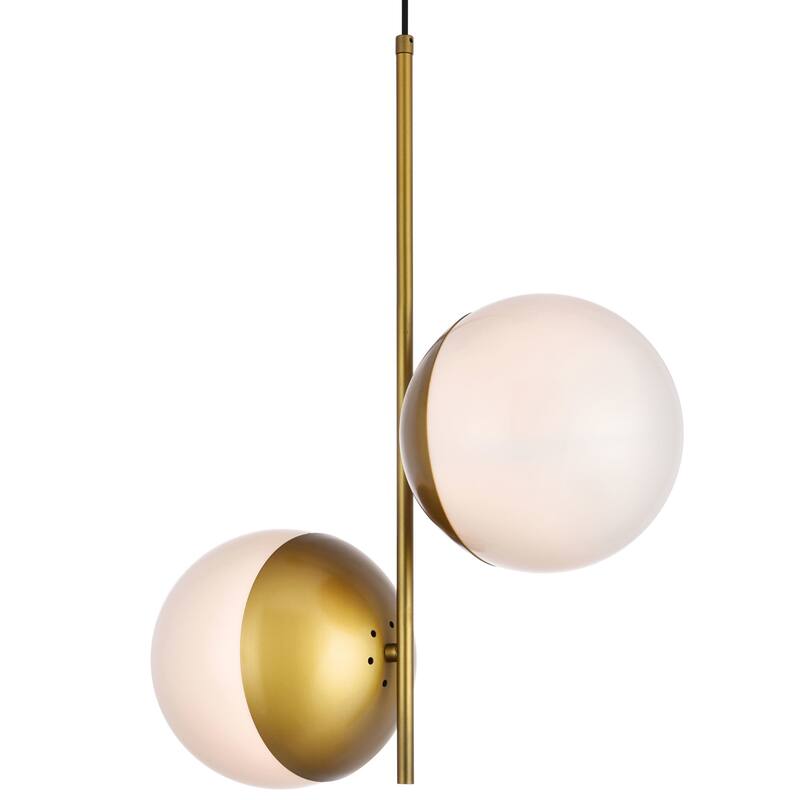 Elegant Lighting Eclipse 2 Light 17" Wide Pendant with Frosted Glass