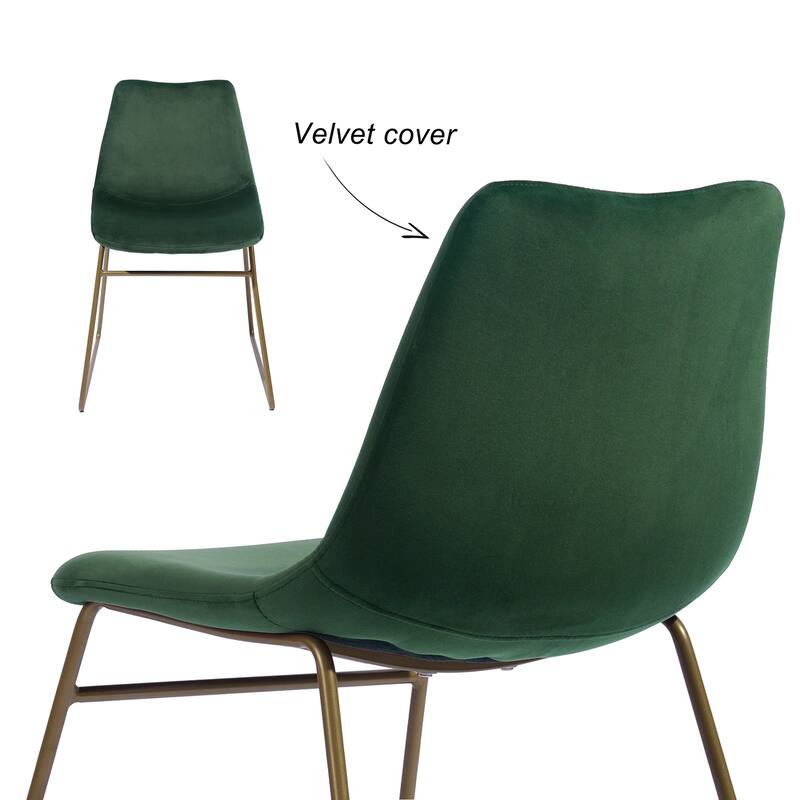 Homylin Batassel Velvet Dining Chairs, Upholstered Reception Chairs, with Metal Legs for Home Kitchen, Living Room(set of 2)