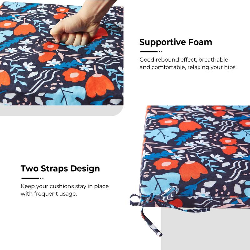 Set of 4 Solid Soft Outdoor Patio Deep Seat Cushion