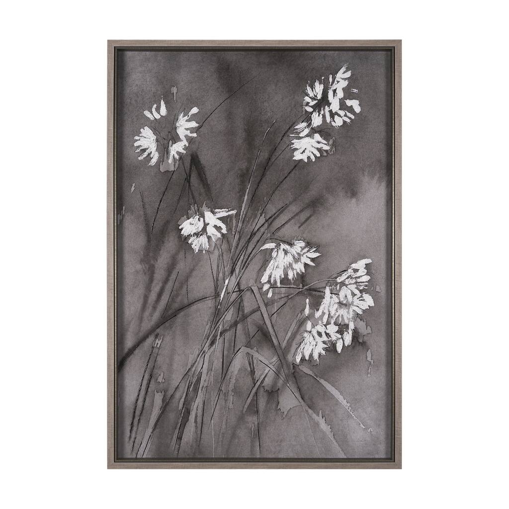 Wildflowers I Charcoal Framed Art Print