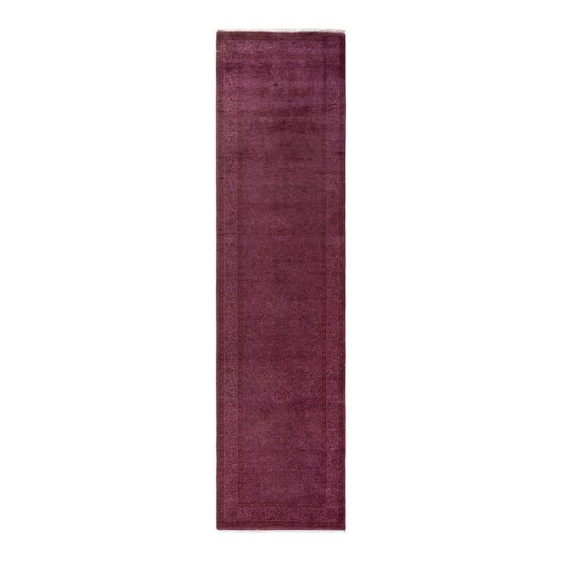 Fine Vibrance, One-of-a-Kind Hand-Knotted Runner Rug - Pink, 2' 7" x 10' 1" - 2' 7" x 10' 1"