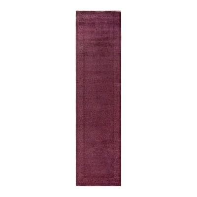 Fine Vibrance, One-of-a-Kind Hand-Knotted Runner Rug - Pink, 2' 7" x 10' 1" - 2' 7" x 10' 1"