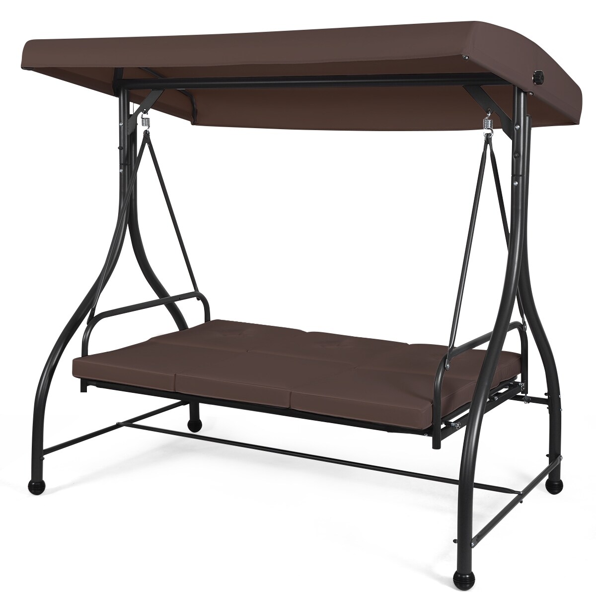 Costway converting outdoor swing canopy hammock 3 seats patio deck furniture store