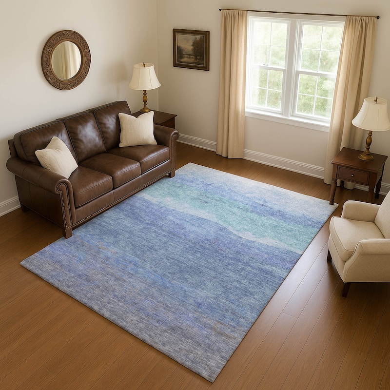 Premium Washable Super Soft Modern Ombre Mayfield Rug - Blue - 3' x 5'