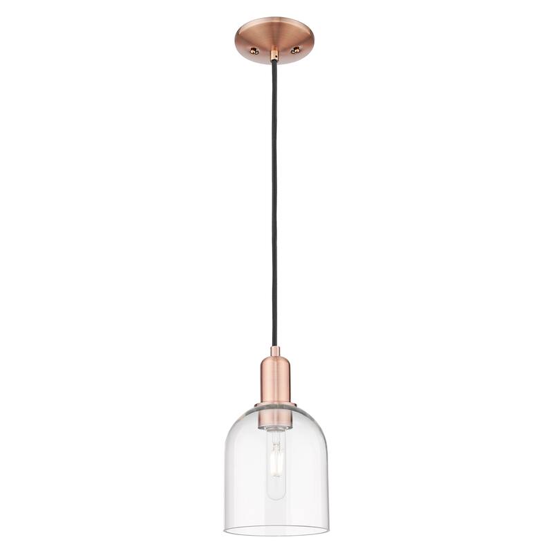 Innovations Lighting Endless Possibilities Arcadia - Bella - 1 Light 6" Cord Hung Mini Pendant - Clear/Antique Copper