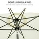 preview thumbnail 7 of 39, Outsunny 9ft Patio Umbrella with Push Button Tilt and Crank, Ruffled Outdoor Market Table Umbrella with Tassles and 8 Ribs