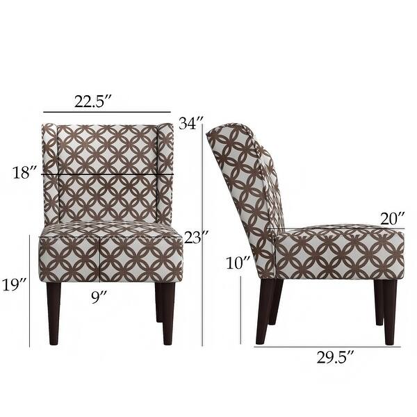 Accent Chair Printed Lounge Chair Armless Side Chair for Living Room Bedroom