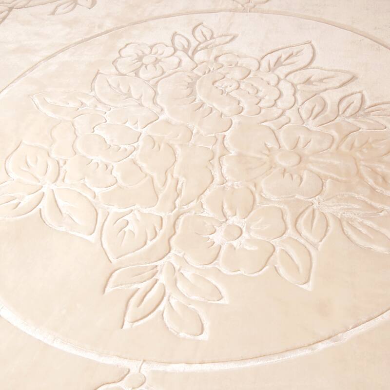 Luxury Embossed Floral Fleece Blanket