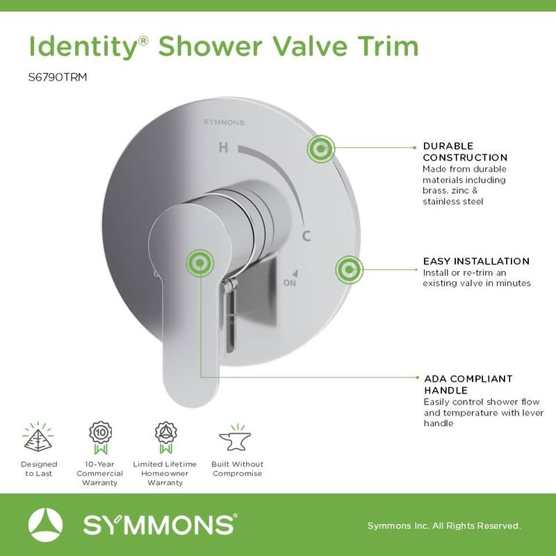 Symmons S6790TRM Identity Single Handle Volume Control Valve Trim