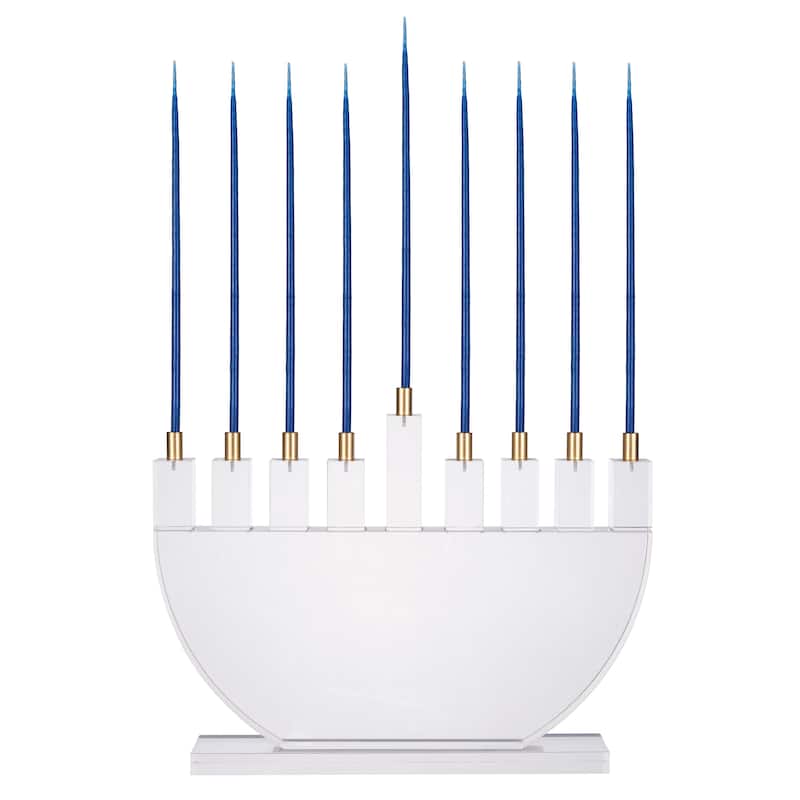 DesignStyles Acrylic Menorah w/ 30mm Candle Holders