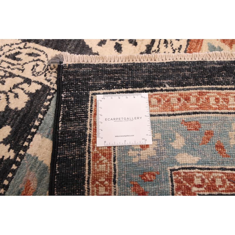 ECARPETGALLERY Hand-knotted Lahore Finest Collection Black, Copper Wool Rug - 9'1 x 11'9