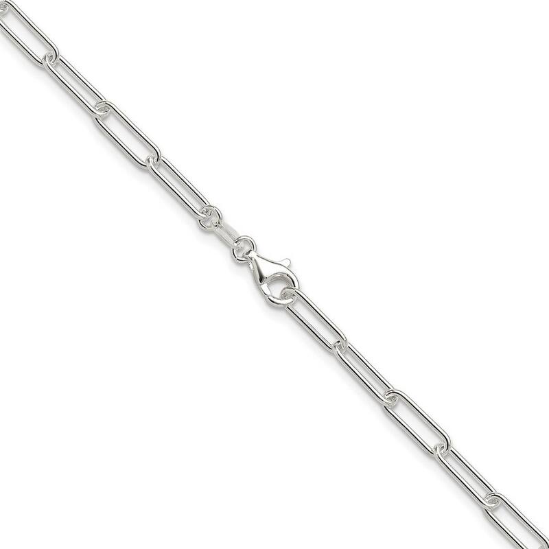 Curata 925 Sterling Silver Polished 3.5mm Paperclip Chain Necklace Options: 16 18 20 22 24