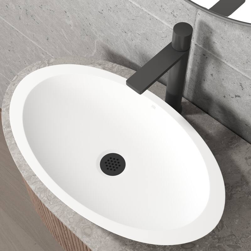 VIGO 1.75" W Vessel Bathroom Sink Grid Drain