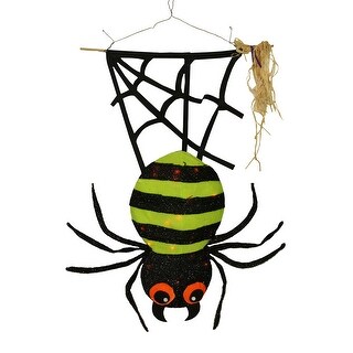 Shop 31 Lime Green And Black Led Lighted Striped Creepy Hanging