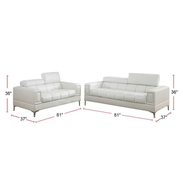 2 Piece Faux Leather Sofa and Loveseat Set On Sale Bed Bath