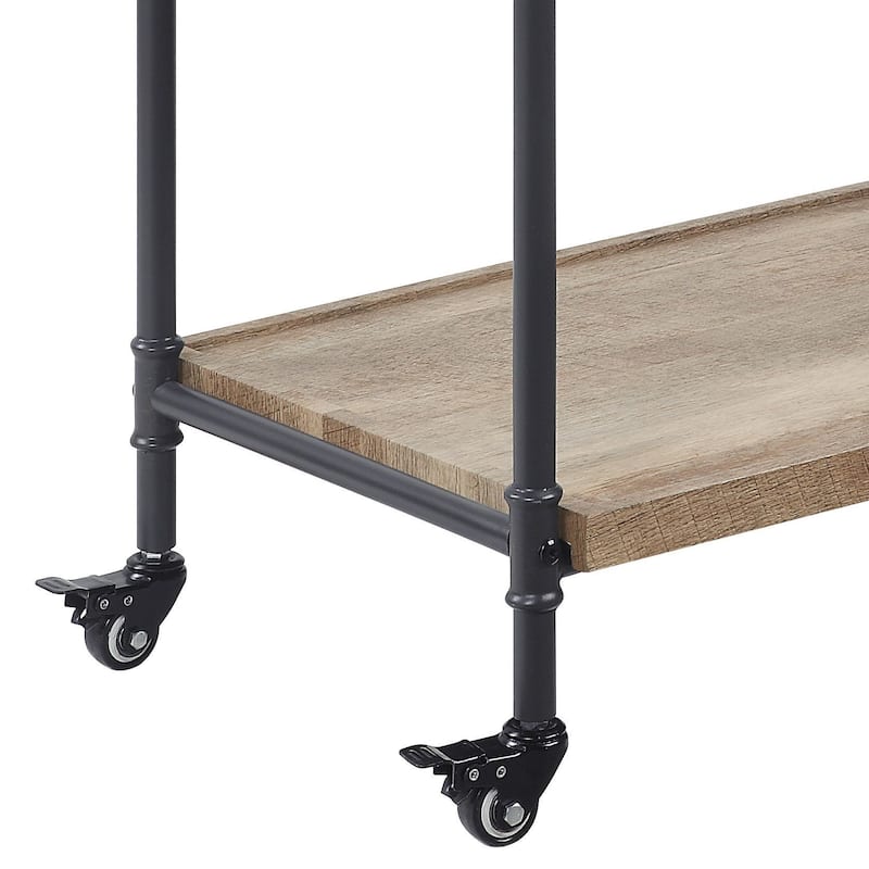 Brantley Oak & Sandy Black Finish Serving cart