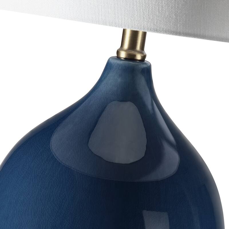 3-Way Ceramic Table Lamp with White Shade - 24 in. H