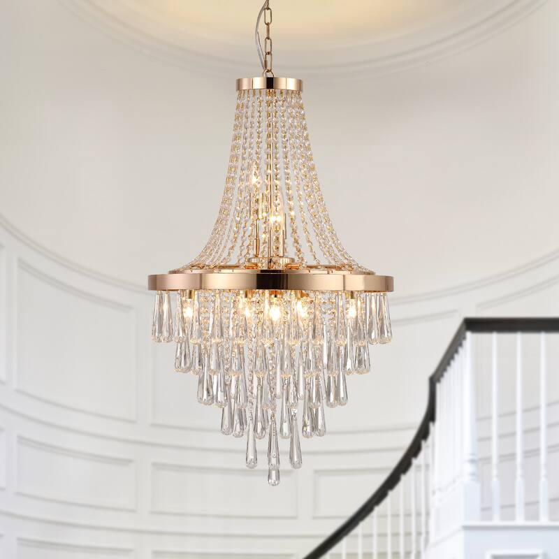 Glam Luxury Gold Crystal Chandeliers Ceiling Lighting for Dining Room ,Island,Hallway