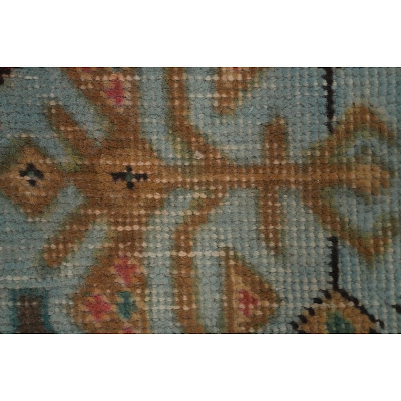 Hand Knotted Oriental 100% Wool Carpet Traditional Medallion Oranges & Rust Tabriz Area Rug - 9' 7'' X 6' 7''