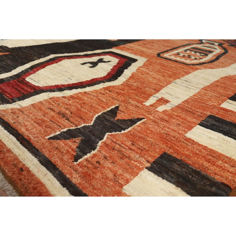 Moroccan Oriental Area Rug Handmade Bedroom Wool Carpet - 8'6" x 9'11" - 8'6" x 9'11" - Orange