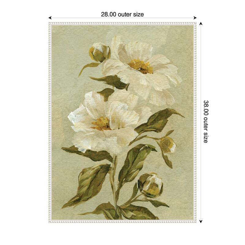 Kate and Laurel AQ Floral No 9 by Annie Quigley Framed Canvas Wall Art Print