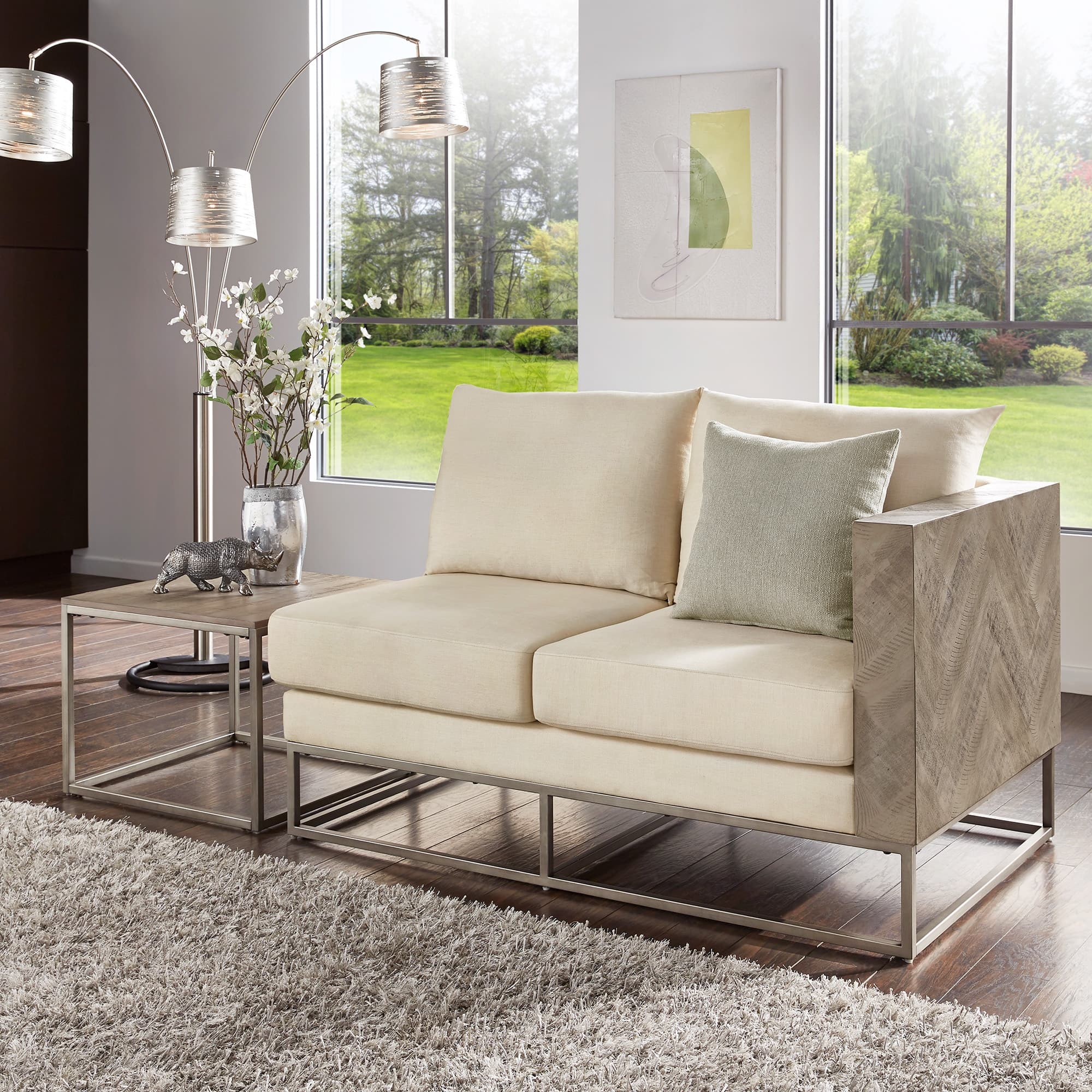 Option Right-arm Loveseat + 1 Pillow + End Table