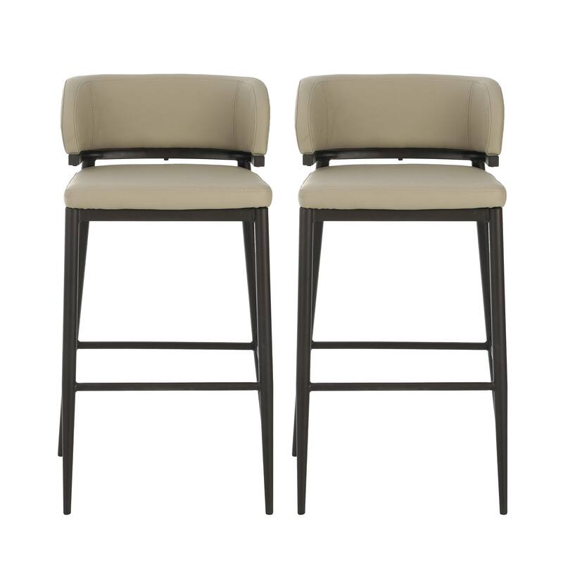 Christopher Knight Home - Mason Metal and Leathaire Barstool (Set of 2)