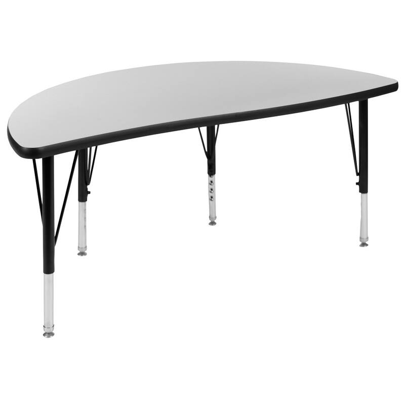 47.5" Circle Wave Flexible Activity Table Set with 12" Student Stack Chairs