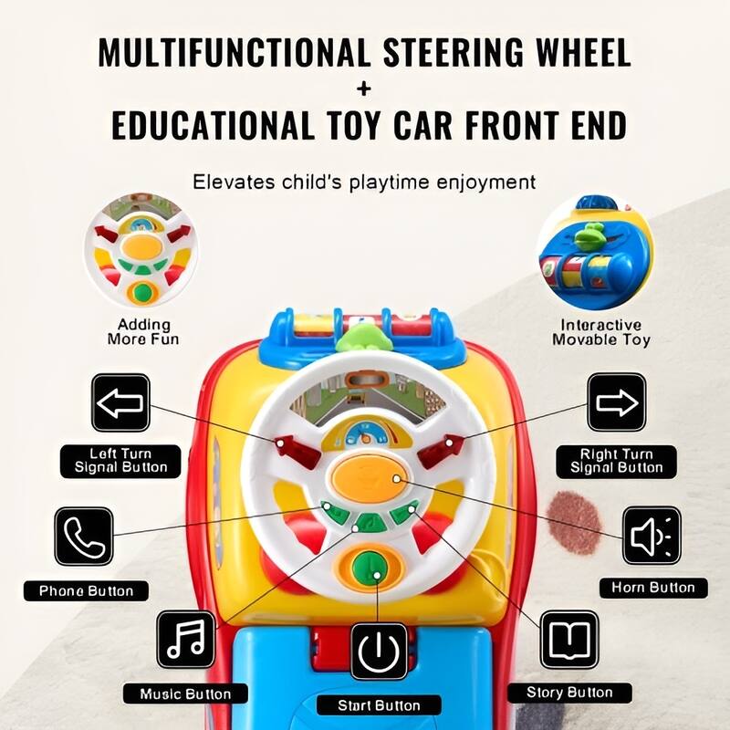 Ride On Push Car for Toddlers Ages 1-3 with Music and Storage - 20.08 x 9.84 x 17.72 in