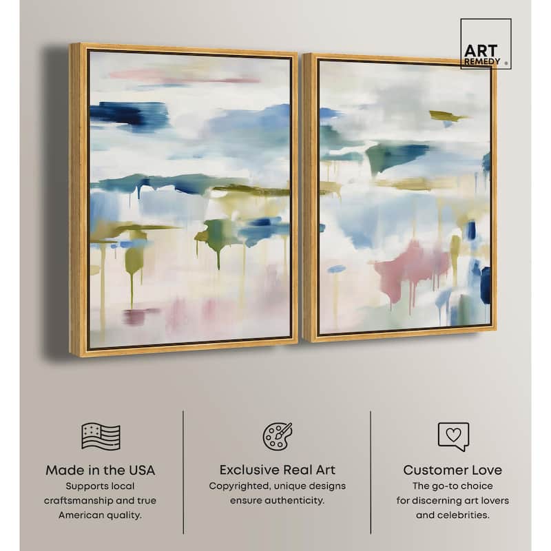 Veil of Azure I Canvas Set of 2 by Art Remedy